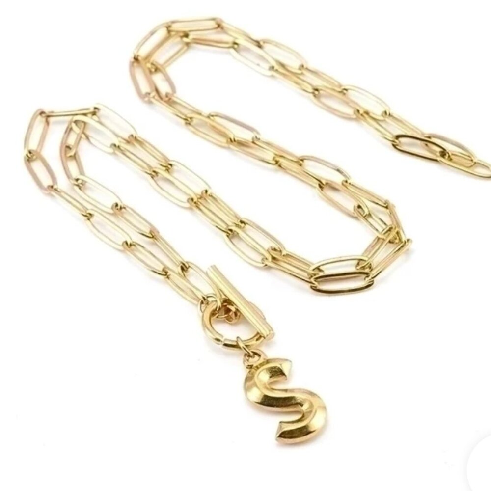 18K Gold Pendant Necklace A, R, S